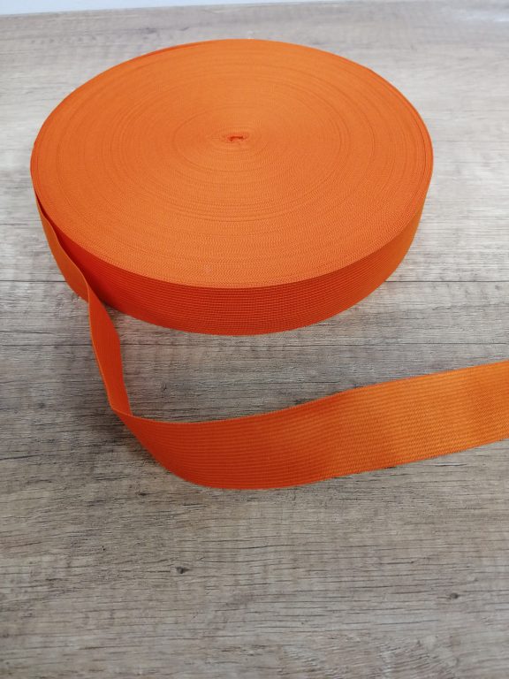 Тесьма вязаная окантовочная оранжевая ширина 32мм