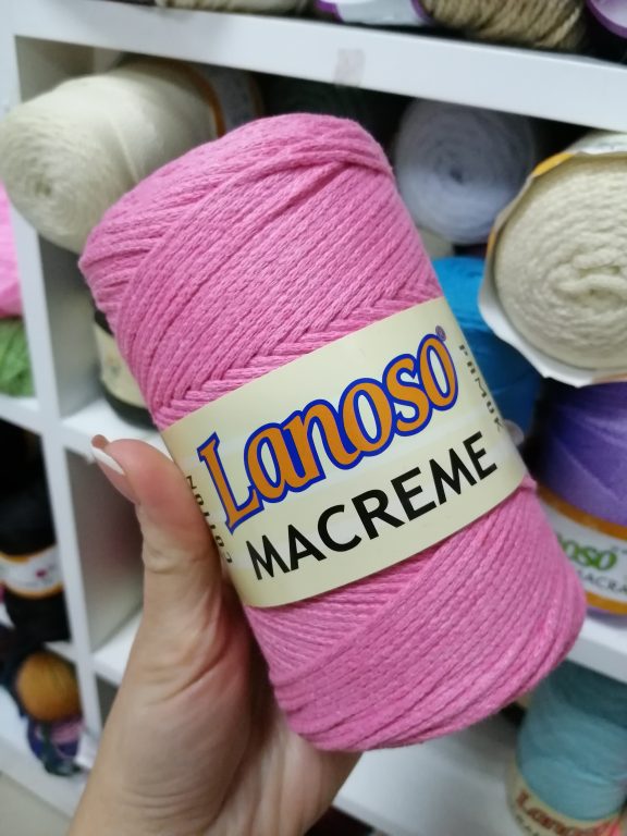 Пряжа Lanoso macrame cotton c:933-Р-681 роза
