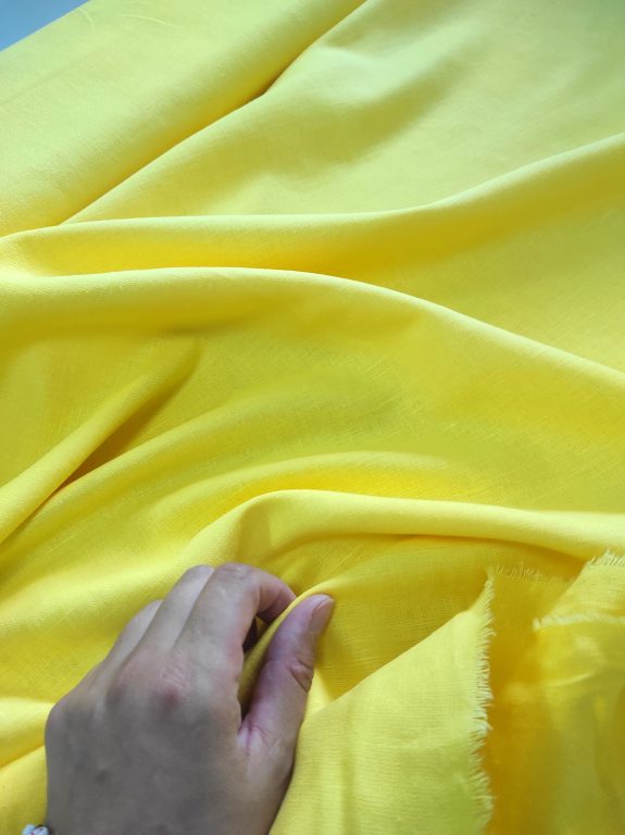 Лен костюмный "Ярко желтый" Ф