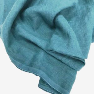 Лен для постельного белья морская волна